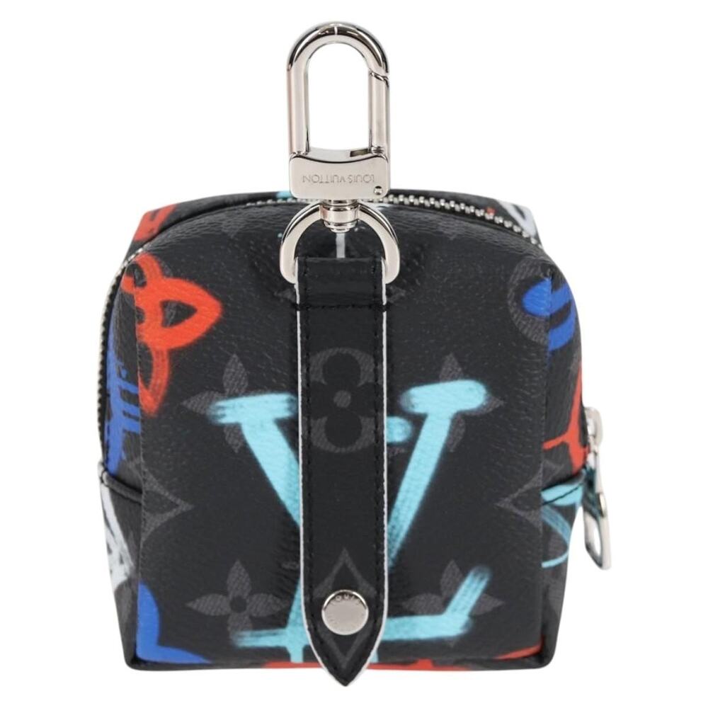 Louis Vuitton Monogram Eclipse Graffiti Porte Cle Squared Pouch Black